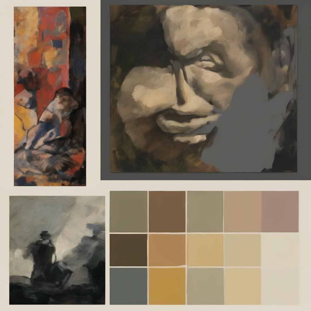 Ζωγραφική πορτρέτο με έμφαση στις επιρροές από άλλες επιστήμες, μαυρόασπρες και έγχρωμες εικόνες τέχνης, χρήσιμα χρωματικά δείγματα, ποικίλες επιρροές στην τέχνη, μουσική, επιστήμες και δημιουργικότητα.